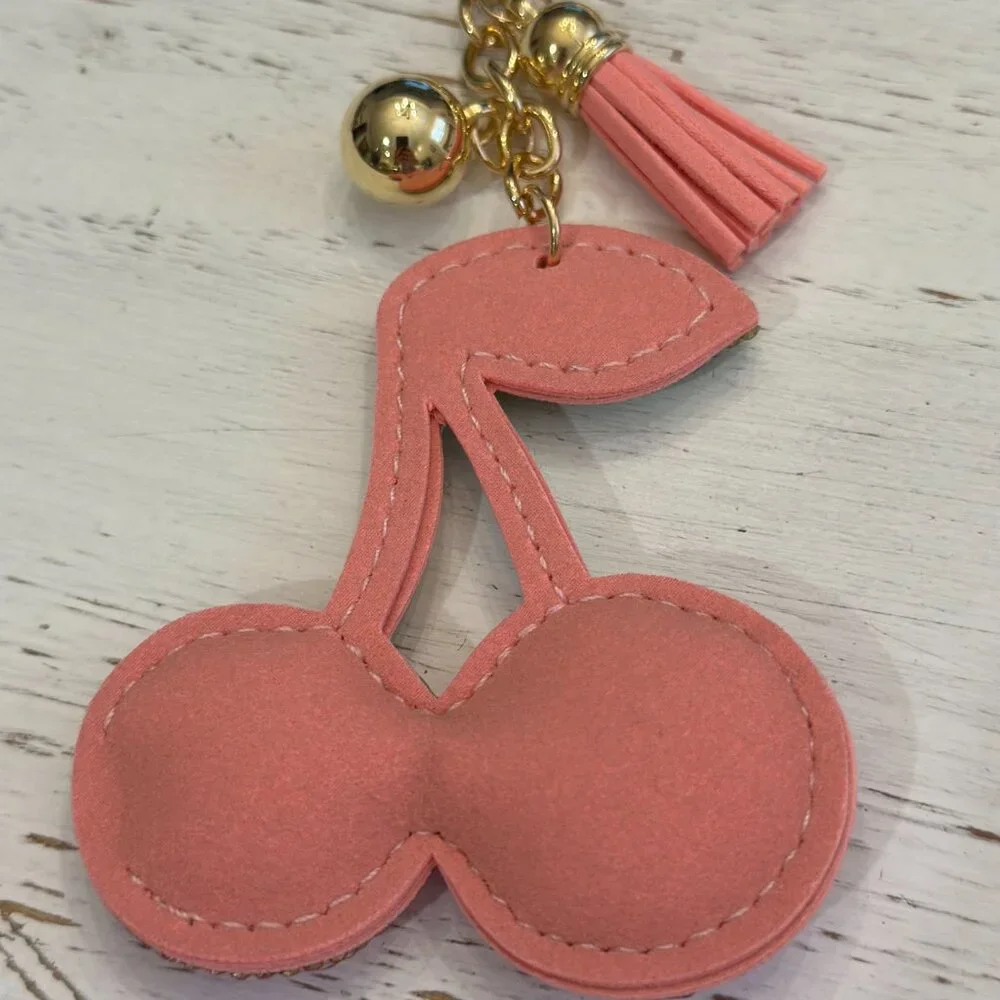 Pink Cherries Key Chain